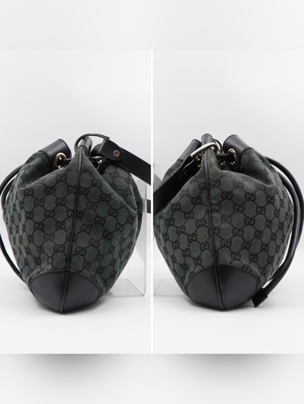 CI34 ❤️ Gucci Monogram Drawstring Shoulder Bag - Picture 6 of 12